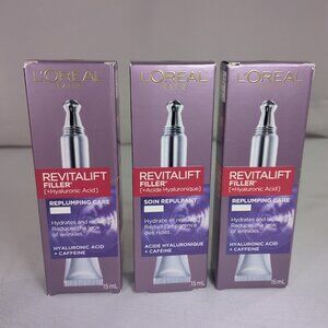 3 Pack L'Oreal Revitalift Filler Replumping Care Reduce Wrinkle 15ml Hyaluronic